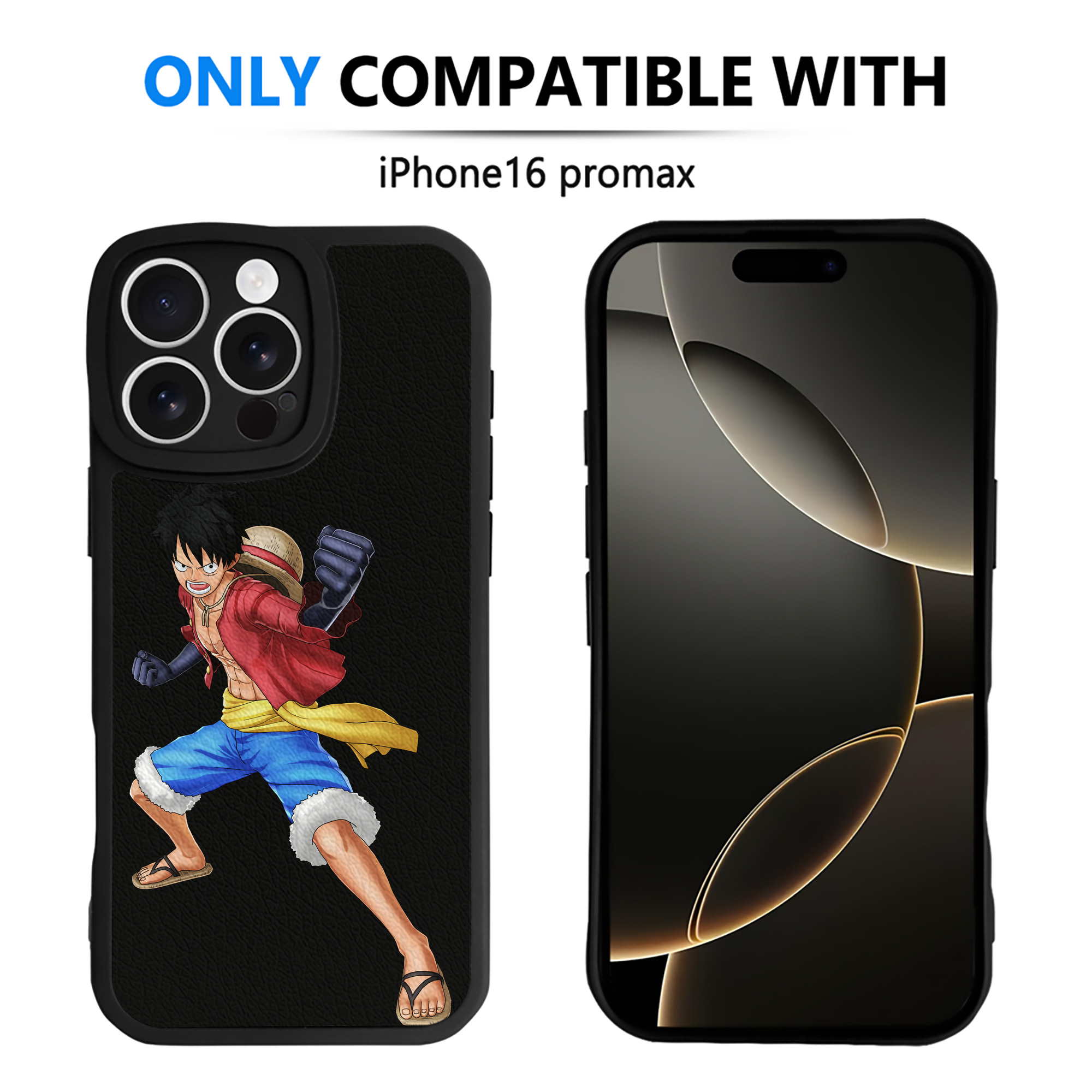 （画像用） ワンピース モンキー・D・ルフィ ONE PIECE Monkey D. Luffy 【iPhone 16シリーズ対応】シリコンスマホケース（レザー調） 材質：シリコン